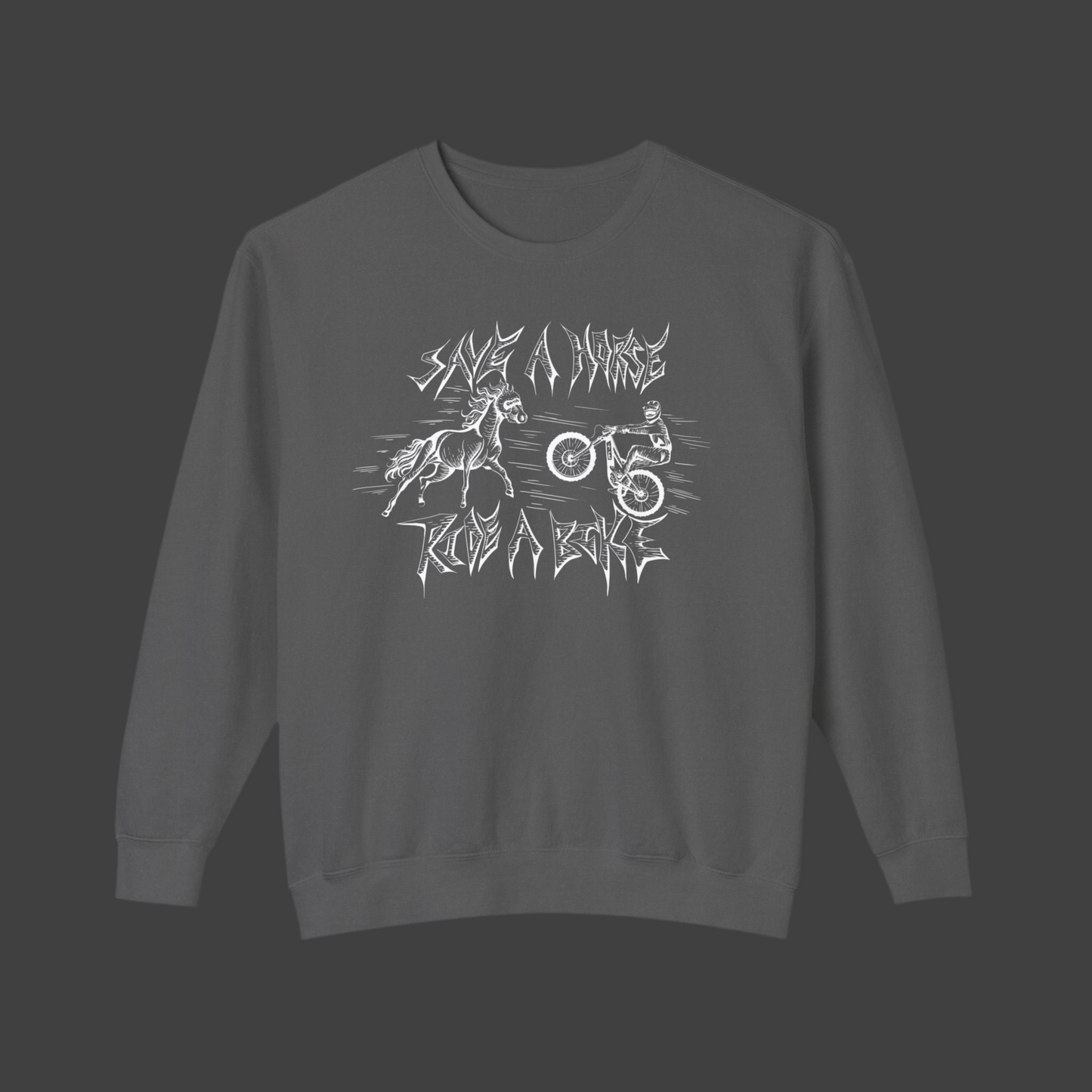 Save a horse, ride a bike crewneck sweatshirt