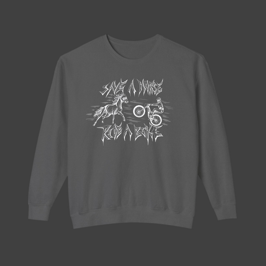 Save a horse, ride a bike crewneck sweatshirt