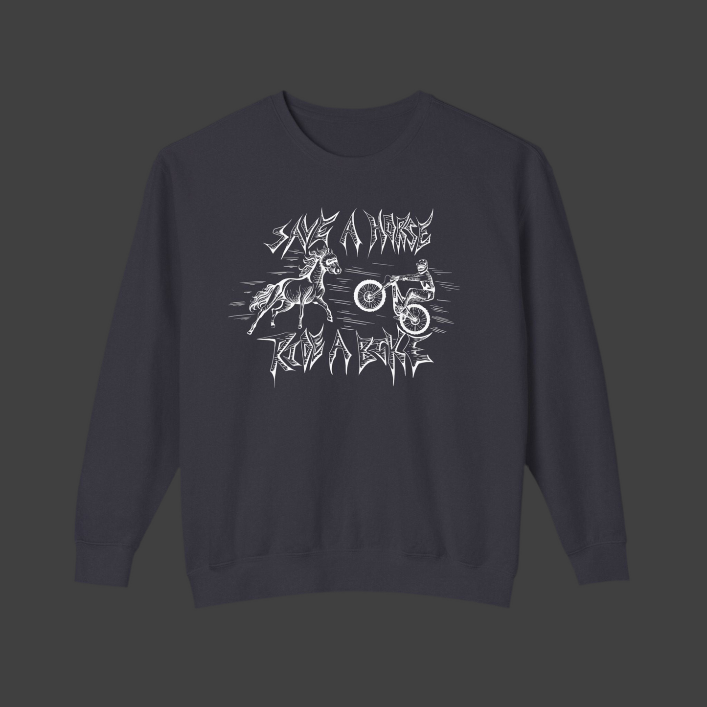 Save a horse, ride a bike crewneck sweatshirt